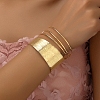 Alloy Open Cuff Bangles BJEW-K272-01G-1