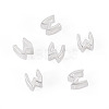 6Pcs 925 Sterling Silver Hollow Initial Beads STER-TA0001-53W-2