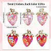 24Pcs 2 Colors Transparent Acrylic Pendants MACR-SC0002-36-2
