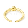 Clear Cubic Zirconia Initial Letter Open Cuff Ring RJEW-H120-09G-C-3