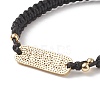 Clear Cubic Zirconia Word Love Link Braided Bead Bracelet for Valentine's Day BJEW-TA00193-5