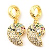 Brass Micro Pave Cubic Zirconia Pendents KK-M247-19G-2