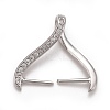 Rack Plating Brass Micro Pave Cubic Zirconia Ice Pick Pinch Bails KK-B056-01P-1