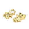 Brass Micro Pave Clear Cubic Zirconia Prince Connector Charms KK-K365-15B-G-2