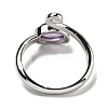 Natural Amethyst Adjustable Rings RJEW-K269-08P-04-3