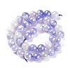 Round Natural Electroplated Blue Agate Beads G-P447-A02-01-2