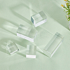 FINGERINSPIRE 5Pcs 5 Styles Square Transparent Acrylic Jewelry Display Pedestals ODIS-FG0001-65-4