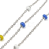 304 Stainless Steel Enamel Link Chains AJEW-Z028-09P-02-1