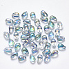 Transparent Spray Painted Glass Charms GLAA-R211-03-D02-1