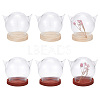 6 Sets 2 Colors Cat's Head Glass Dome Cover AJEW-DR0001-07-1