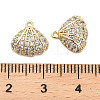 Brass Micro Pave Clear Cubic Zirconia Charms KK-C054-05G-3