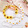 2Pcs 2 Colors Cloth Small Sunflowe Wreath Headband OHAR-CP0001-19-4