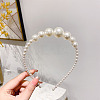 Plastic Imitation Pearls Hair Bands OHAR-PW0007-19F-1