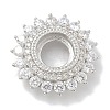 Rack Plating Brass Micro Pave Clear Cubic Zirconia Cabochon Connector Setttings KK-L224-027P-01-1