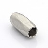 Tarnish Resistant 304 Stainless Steel Matte Surface Magnetic Clasps with Glue-in Ends STAS-O042-D-31-3