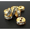Iron Rhinestone Spacer Beads X-RB-A010-6MM-G-1
