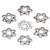 300Pcs 6-Petal Tibetan Style Alloy Hollow Flower Bead Caps FIND-LP0003-14-1