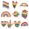 DELORIGIN 10Pcs 10 Style Rainbow Enamel Pin JEWB-DR0001-02-1