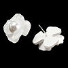Imitation Pearl Acrylic 3D Flower Stud Earrings MACR-K354-01-2