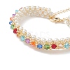 Glass Imitation Pearl & Bicone Beaded Bracelets BJEW-MZ00035-02-2
