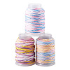 3 Rolls 3 Colors Segment Dyed Macrame Cotton Cord OCOR-TA0004-20A-1