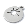 Non-Tarnish 304 Stainless Steel Pendants STAS-C097-25P-2