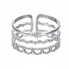 Non-Tarnish 304 Stainless Steel Star Open Cuff Ring RJEW-T023-94P-1