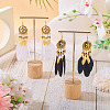 2Pairs 2 Colors Feather Chandelier Earrings EJEW-TA0001-81A-6