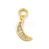 Rack Plating Brass Clear Cubic Zirconia European Dangle Charms KK-G513-38G-1