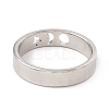 304 Stainless Steel Moon and Star Finger Ring for Women RJEW-A006-02P-2