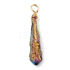 Electroplated Raw Rough Natural Quartz Crystal Copper Wire Wrapped Pendants PALLOY-JF02411-01-3