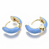 Brass Huggie Hoop Earrings EJEW-S209-01B-4