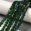 Transparent Electroplate Glass Beads Strands EGLA-A039-T4mm-L25-4