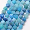 Natural Druzy Geode Agate Bead Strands G-K166-09-8mm-06-1