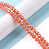Electroplate Opaque Solid Color Glass Beads Strands GLAA-E036-11-M-3