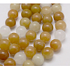 Natural Yellow Jade Beads Strands G-G150-4mm-1-2