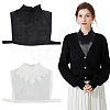 AHADERMAKER 2Pcs 2 Colors Detachable Cotton Lady Lace Shirt Collars AJEW-GA0006-12-1