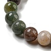 8.5mm Round Natural Indian Agate  Beaded Stretch Bracelets BJEW-C074-01O-4