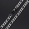 Men's 304 Stainless Steel Figaro Chain Necklaces NJEW-T012-02-66-S-1