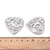 304 Stainless Steel Hollow Flower Heart Pendants STAS-T067-40P-3