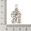 Brass Micro Pave Clear Cubic Zirconia Pendants KK-B099-01P-R-3