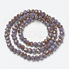 Electroplate Opaque Solid Color Glass Beads Strands EGLA-A034-P4mm-J12-2