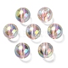 UV Plating Transparent Rainbow Iridescent Acrylic Beads OACR-F004-01A-2
