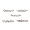 Brass Micro Pave Clear Cubic Zirconia Connector Charms KK-E068-VB074-4