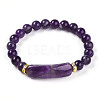 Natural Amethyst Beads Stretch Bracelets BJEW-T022-04G-2