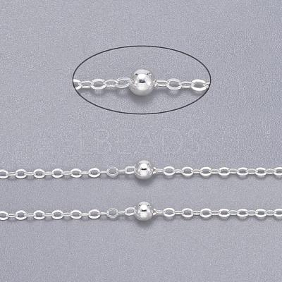 Brass Flat Oval Cable Chains X-CHC018Y-S-1