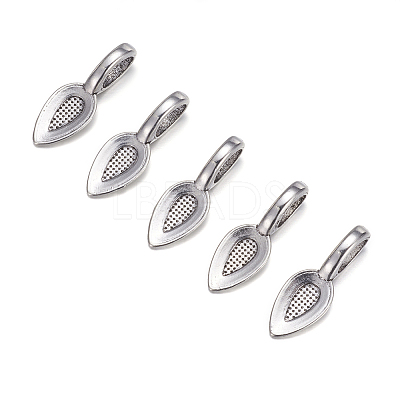 Tibetan Style Alloy Glue-on Flat Pad Bails LS-AB3348Y-NF-1