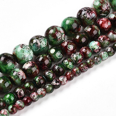 Baking Paint Glass Beads X1-DGLA-N003-8mm-A09-1