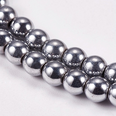 Electroplate Non-magnetic Synthetic Hematite Beads Strands G-J169A-4mm-02-1