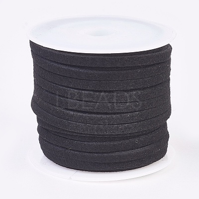 3x1.5mm Black Flat Faux Suede Cord X-LW-R003-01-1
